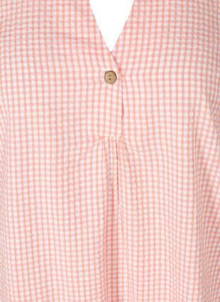 V-neck checked cotton tunic, As Sample, Packshot image number 2