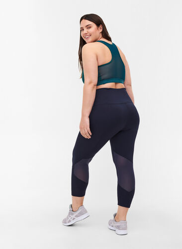 Exercise capris with mesh, Night Sky, Model image number 1
