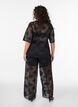 Lace blouse with a graphic pattern and 1/2-length sleeves, Black, Model image number 2