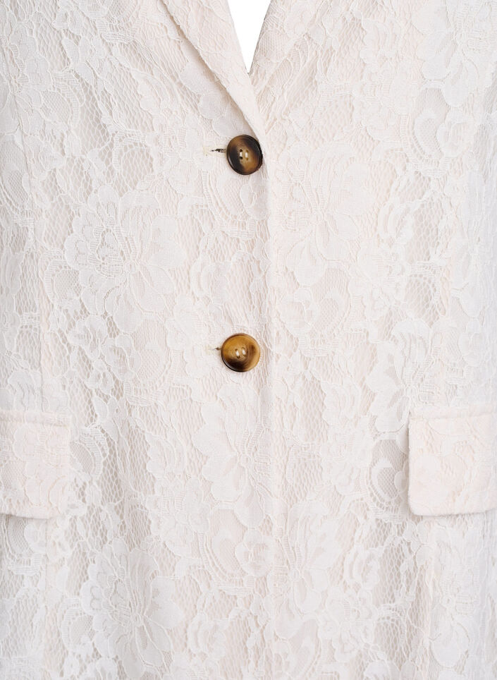 Lace blazer with button closure, Vanilla, Packshot image number 2