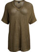 FLASH - Short-sleeved knitted blouse with v-neck, Green, Packshot image number 0