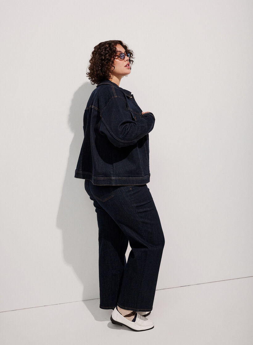 Classic denim jacket with contrast stitching, Blue, Image