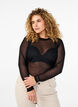 Solid coloured mesh blouse, Black, Model image number 0