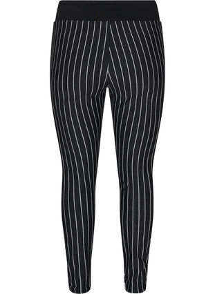 Striped leggings with an elasticated waist, Dark Grey Stripe, Packshot image number 1