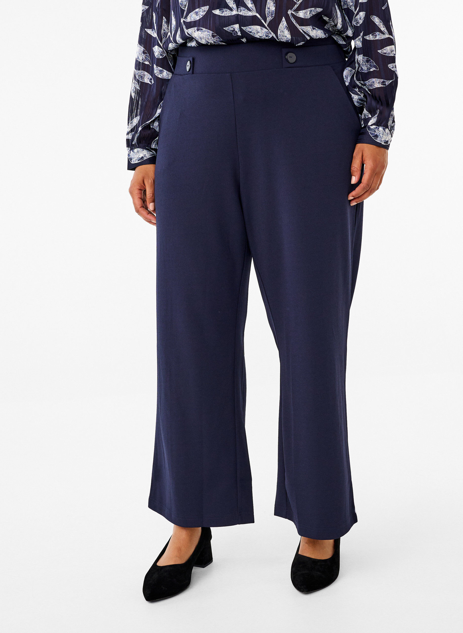 Zizzifashion Loose trousers with pockets, Blue, Model image number 2