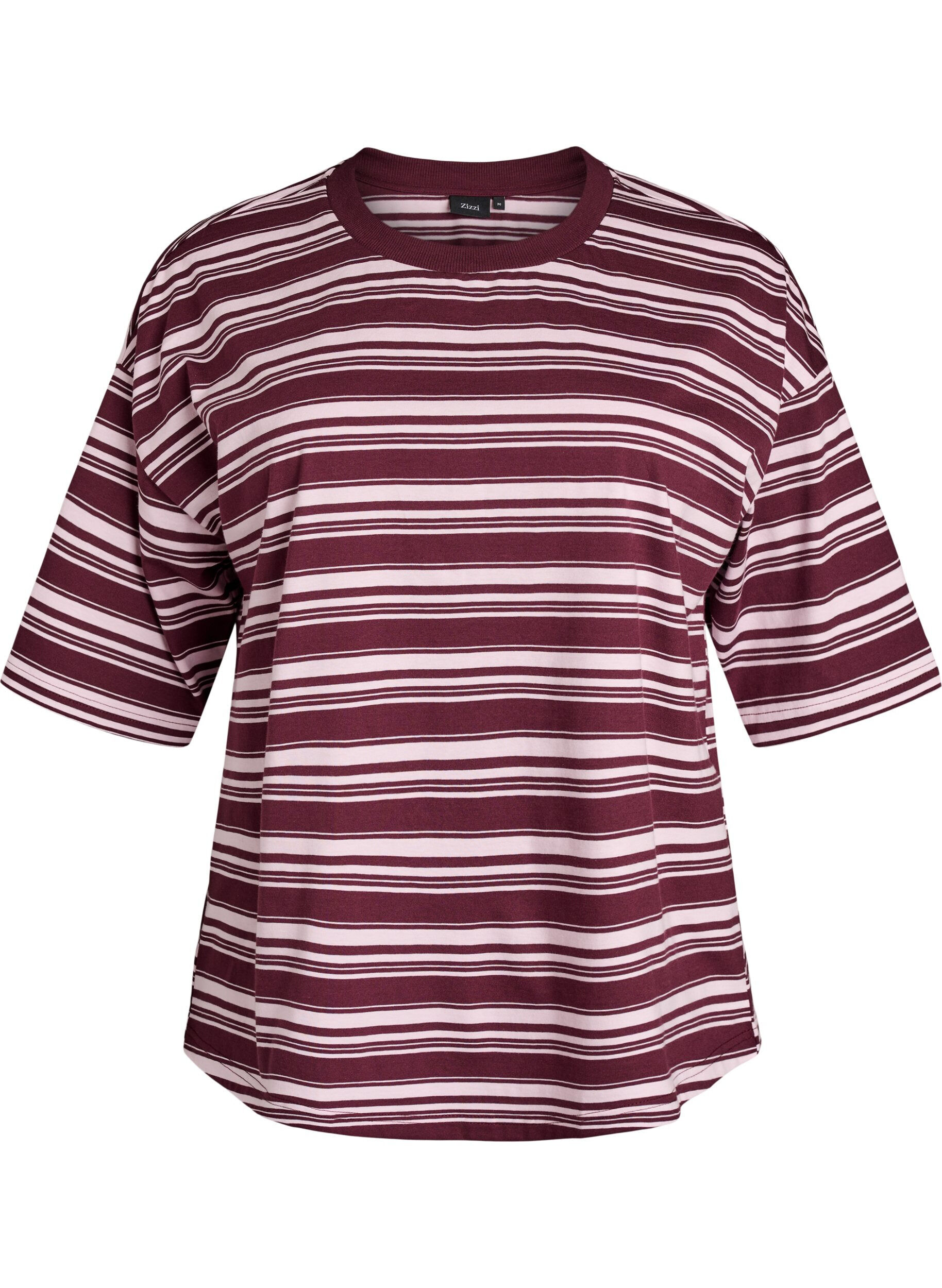 ZizzifashionBoxy T-shirt with striped pattern, Red, Packshot image number 0