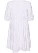 Broderie anglaise dress with a V-neck and 1/2 sleeves, White, Packshot image number 1