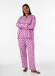 Cotton pyjama trousers with high waist, Rose, Model image number 0
