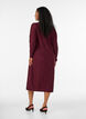 Midi dress with a wavy texture and long sleeves, Red, Model image number 1