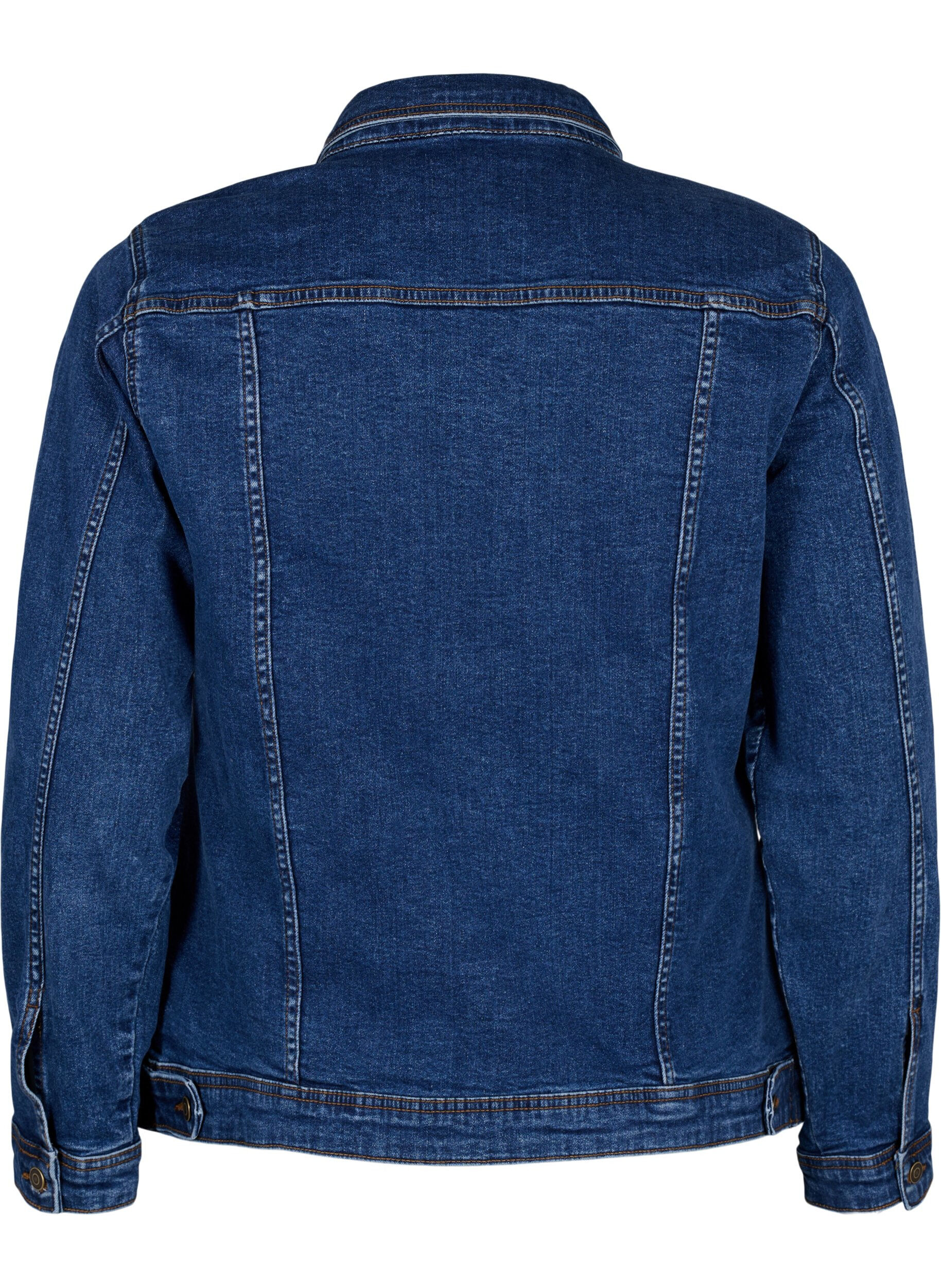 Zizzifashion Short cotton denim jacket, Blue denim, Packshot image number 1