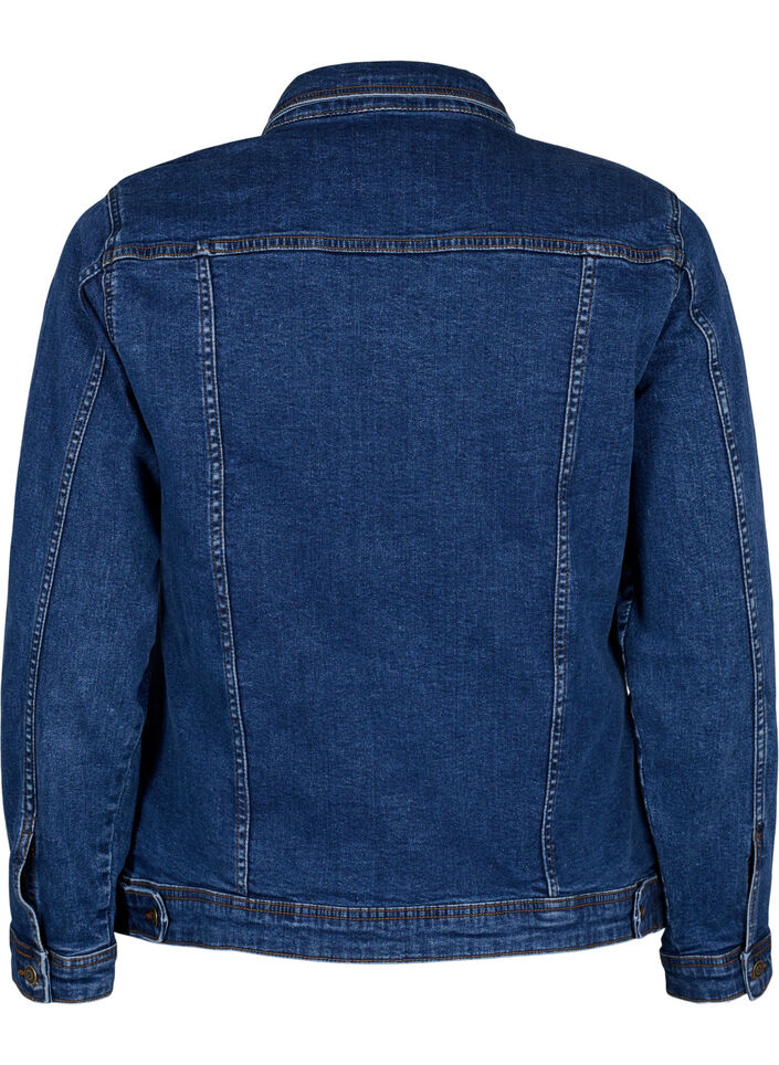 Short cotton denim jacket, Blue denim, Packshot image number 1