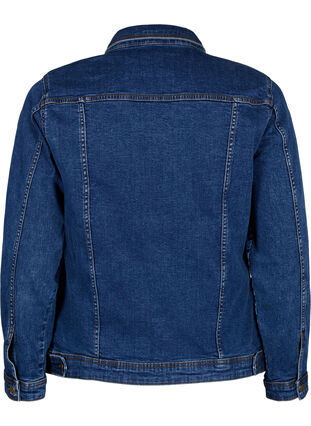 Short cotton denim jacket, Blue denim, Packshot image number 1