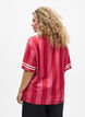 Sporty t-shirt with stripes and text motif, Red, Model image number 2