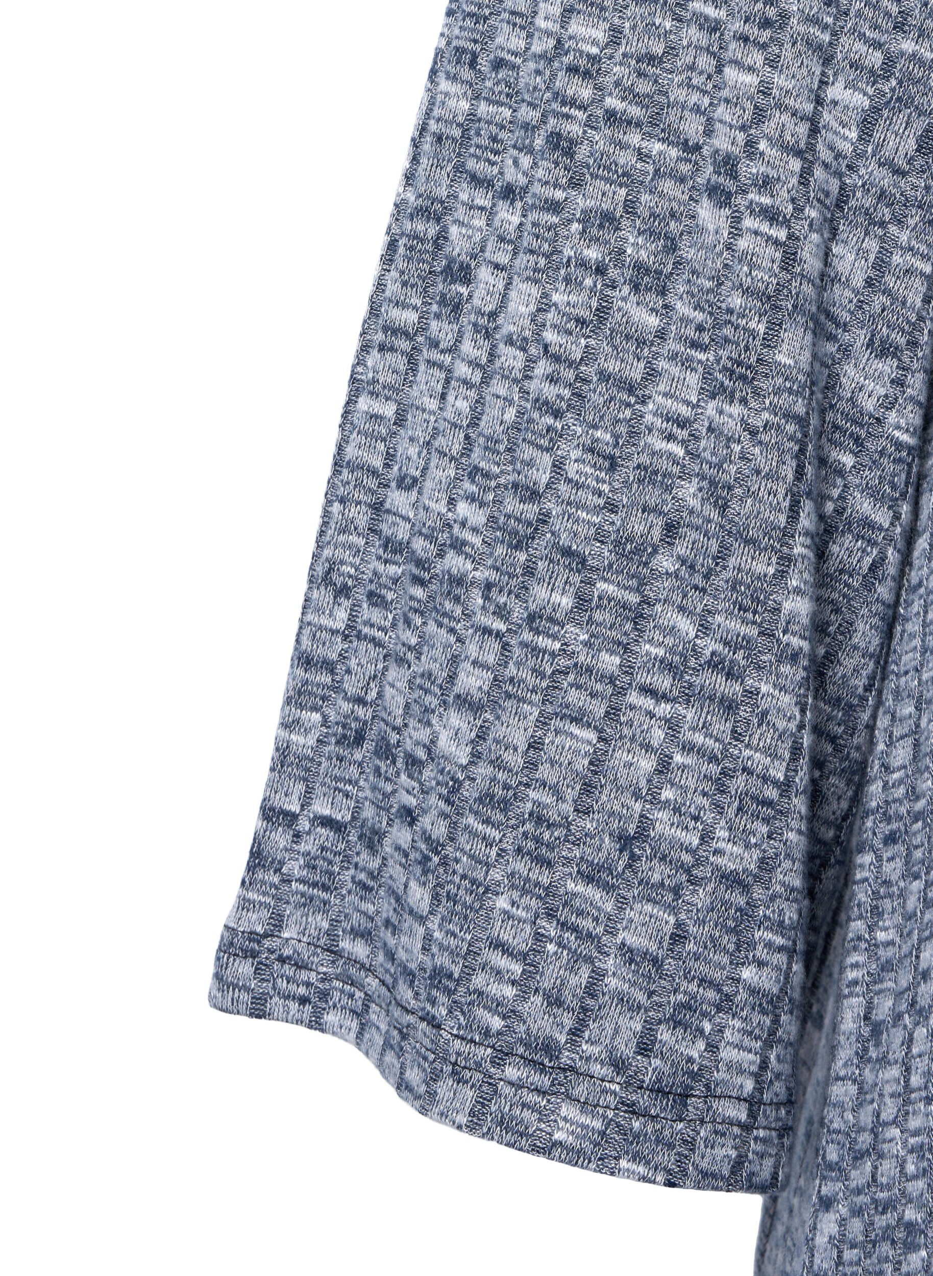 Zizzifashion Melange blouse with round neck and 3/4 sleeves, Dress Blues Mel., Packshot image number 2