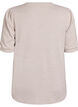 Blouse with button detail and short puff sleeves, Beige, Packshot image number 1