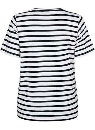 Striped cotton t-shirt, Black Stripes, Packshot image number 1