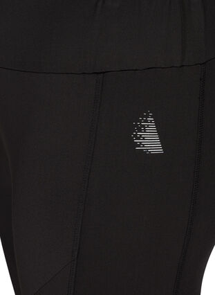 Cropped sports leggings with print details, Black, Packshot image number 2