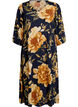 Midi dress with floral print and 3/4 sleeves, Blue, Packshot image number 0