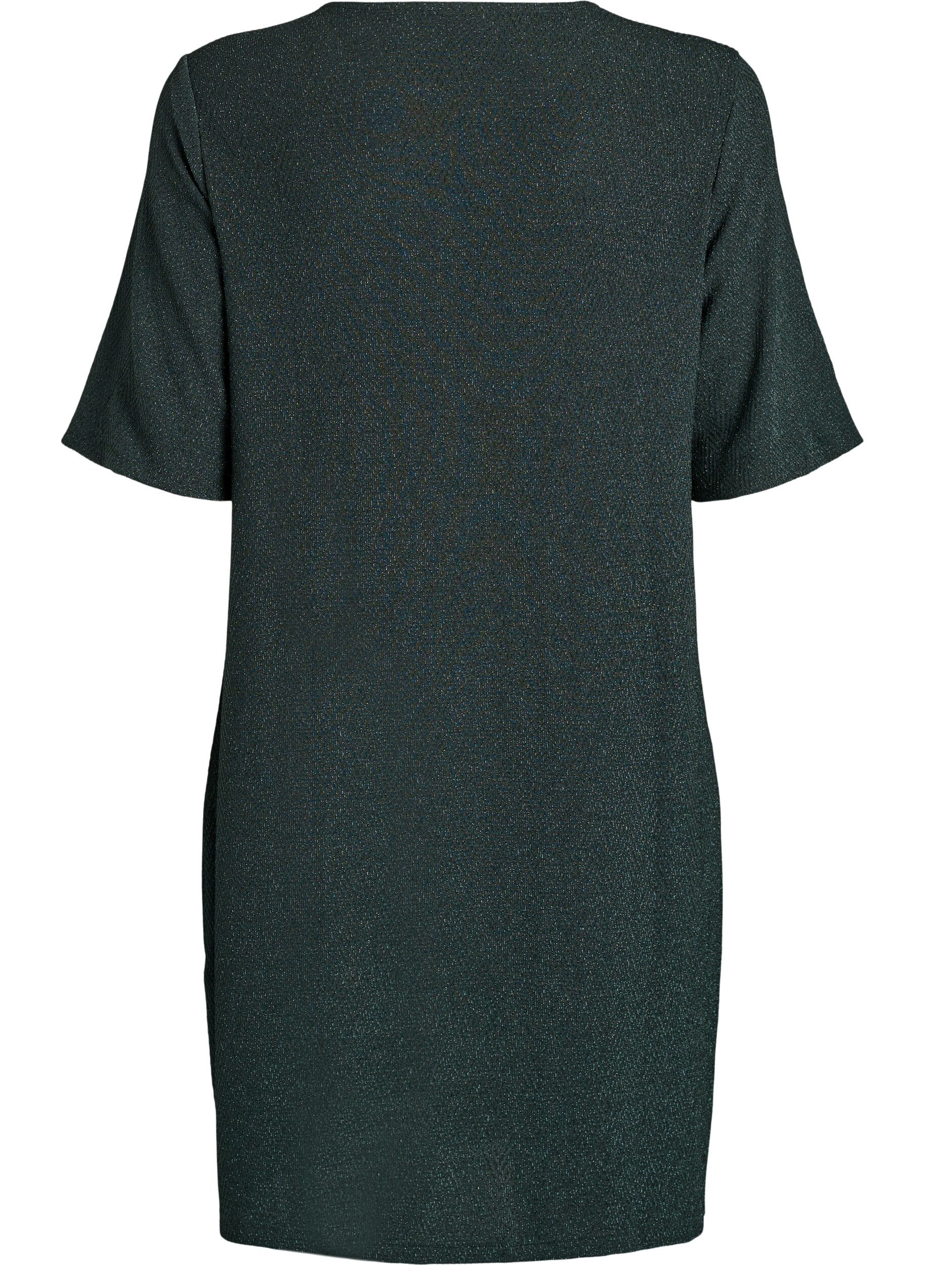 Zizzifashion Short dress with a glitter pattern, Green, Packshot image number 1