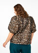 Jacquard Leo jacket with puff sleeves, Brown Leo AOP, Model image number 1