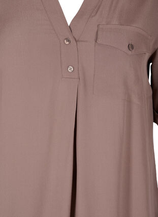 Viscose tunic with short sleeves, Deep Taupe, Packshot image number 2
