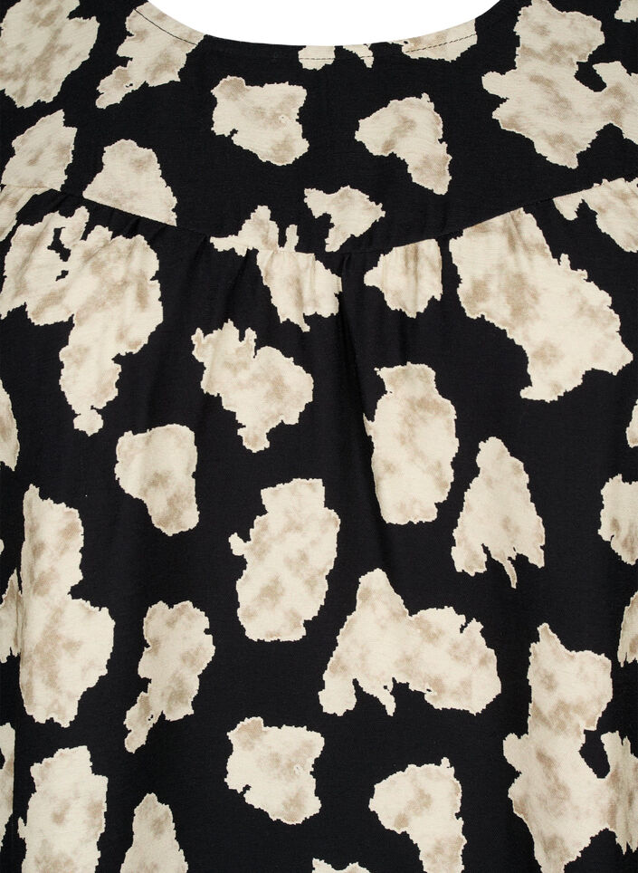 Long-sleeved blouse with print and bows, Black, Packshot image number 2