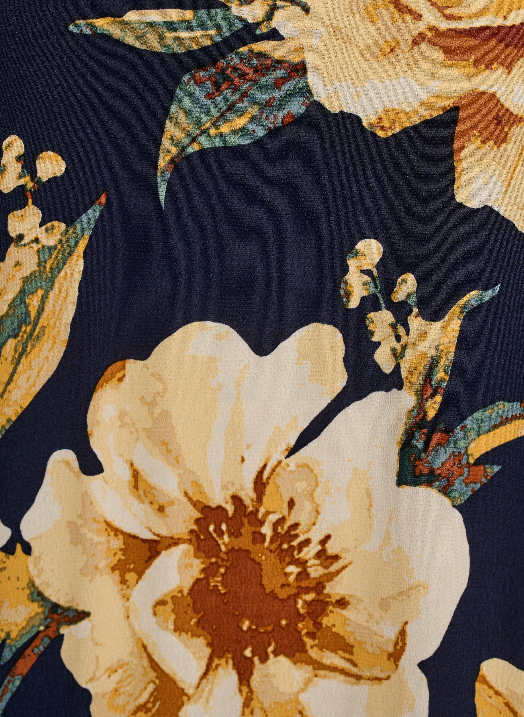 Zizzifashion Short sleeve viscose blouse with print, Blue, Packshot image number 2