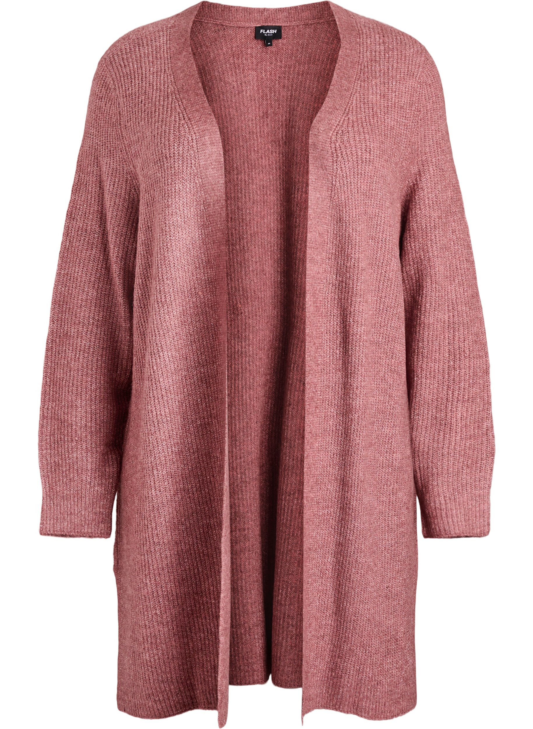 FLASH - Long ribbed cardigan with an open front
