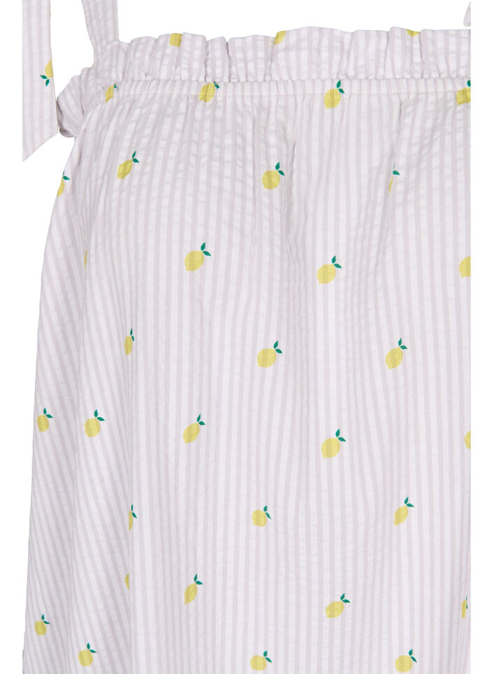 Beach dress in cotton with tie straps, Lemon Print, Packshot image number 2