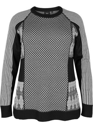 Patterned ski undershirt with wool, Medium Grey Comb, Packshot image number 0