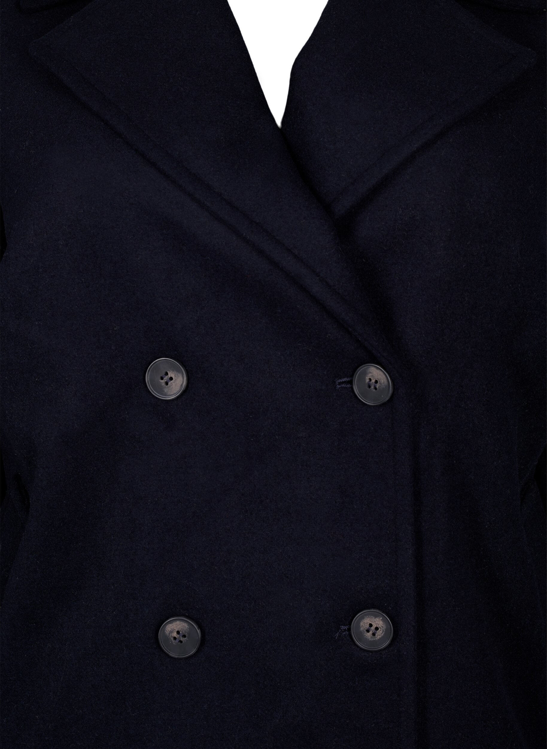 Zizzifashion Short wool coat with pockets, Dark Navy, Packshot image number 2