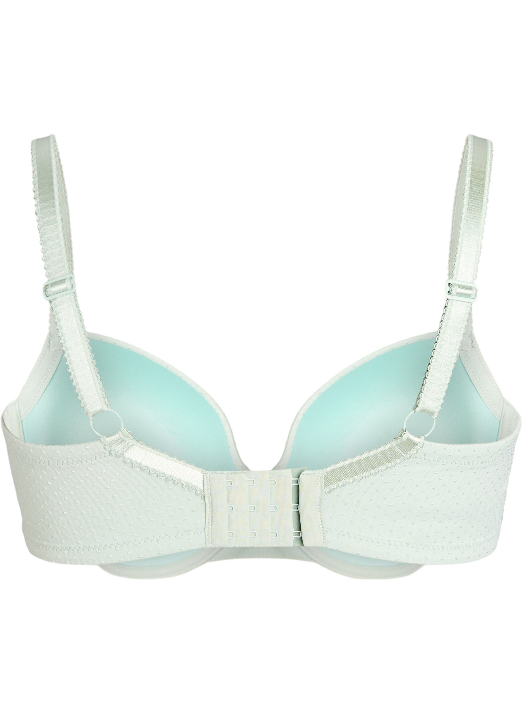 Zizzifashion Moulded microfibre bra with a dobby texture, Green, Packshot image number 1