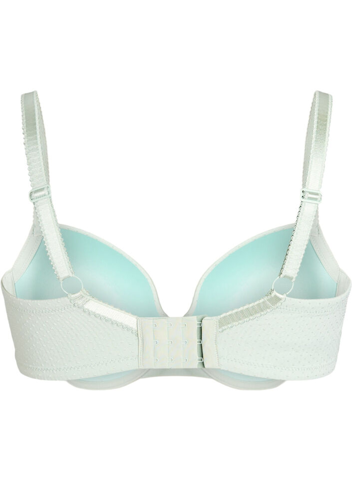 Moulded microfibre bra with a dobby texture, Green, Packshot image number 1