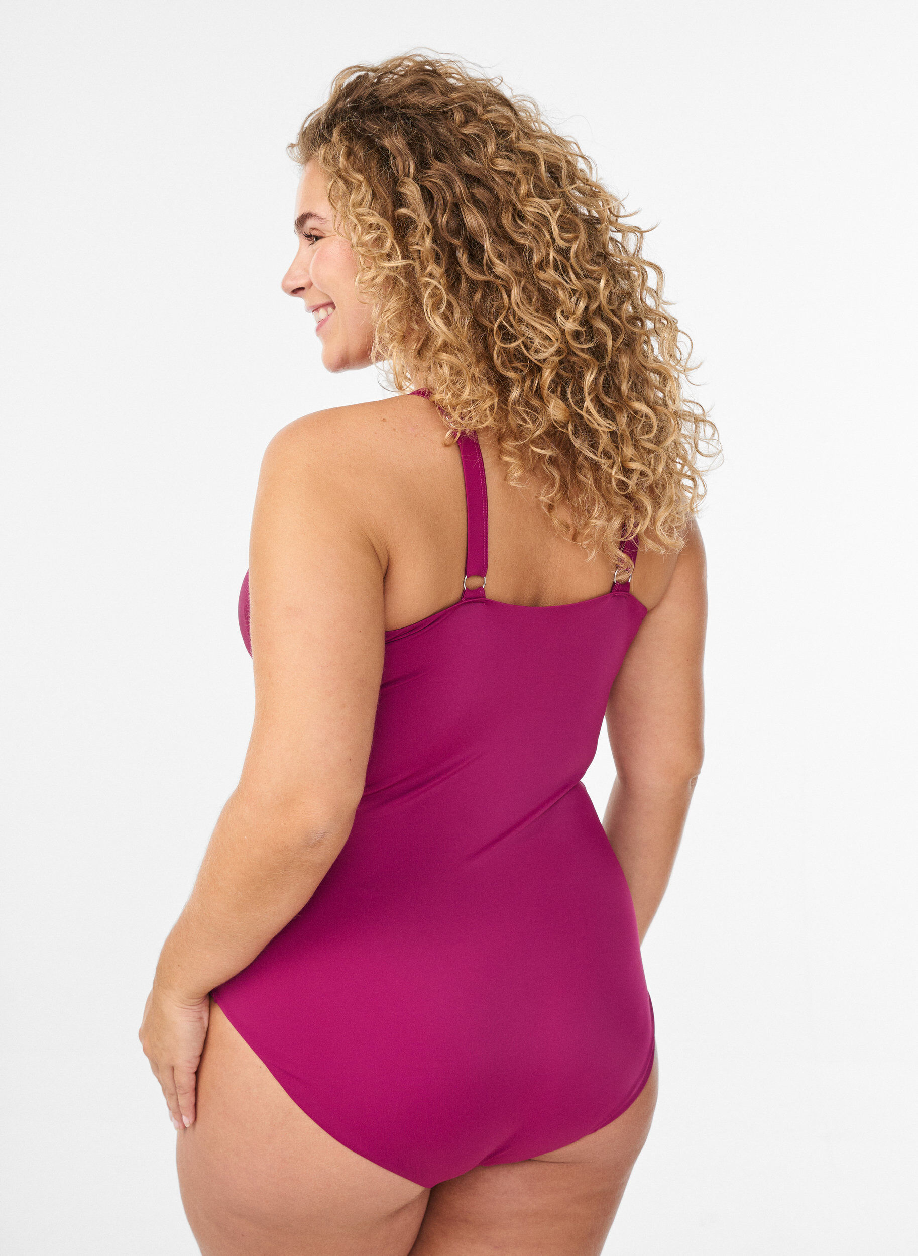 ZizzifashionSwimsuit with underwire and ruched effect, Purple, Model image number 1