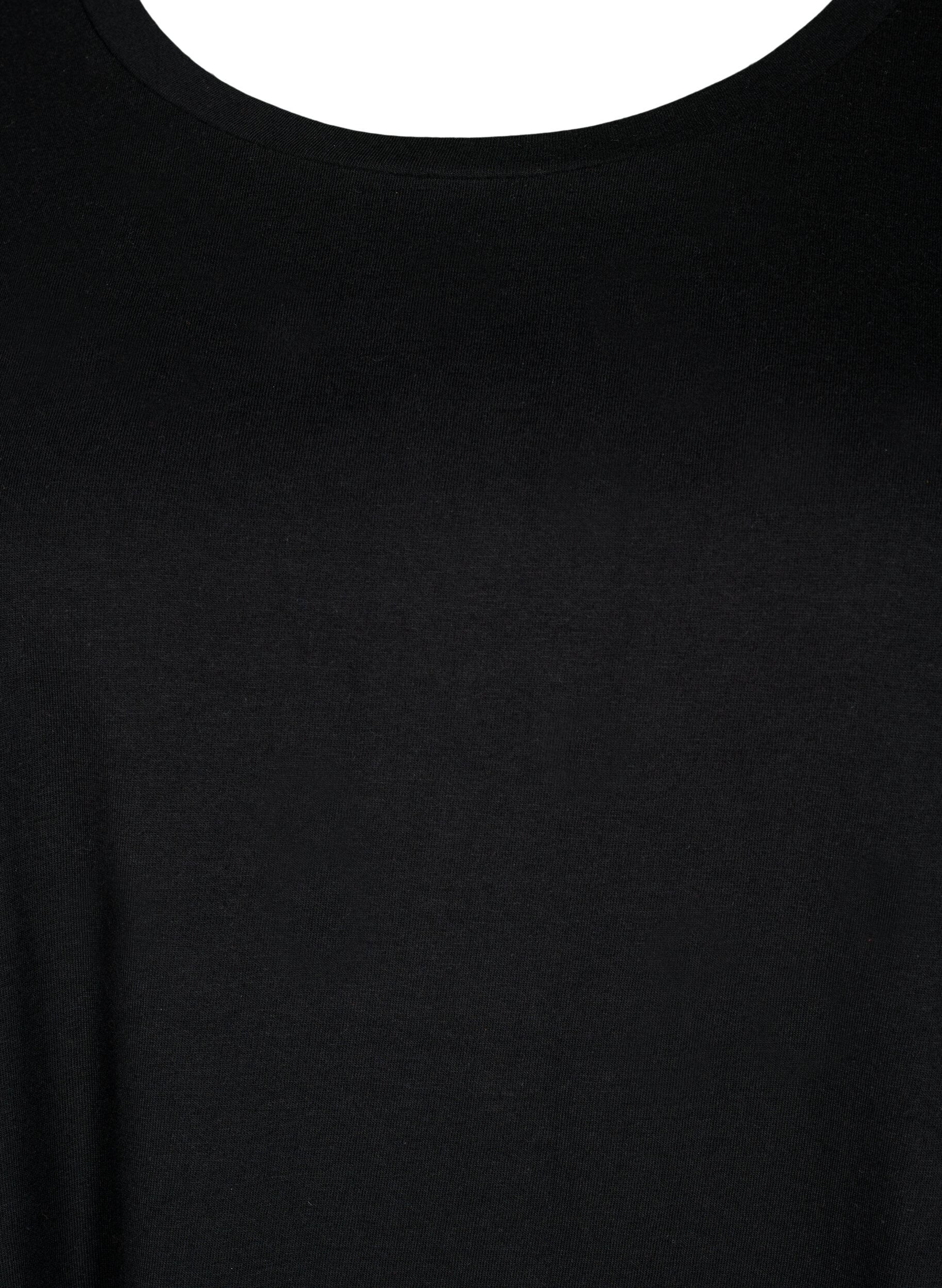 Zizzifashion 2-pack cotton dress with short sleeves, Black/Black, Packshot image number 3