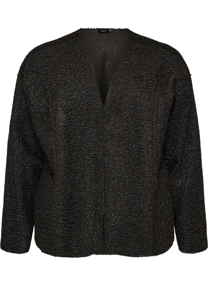 Loose cardigan with pockets, Black, Packshot image number 0