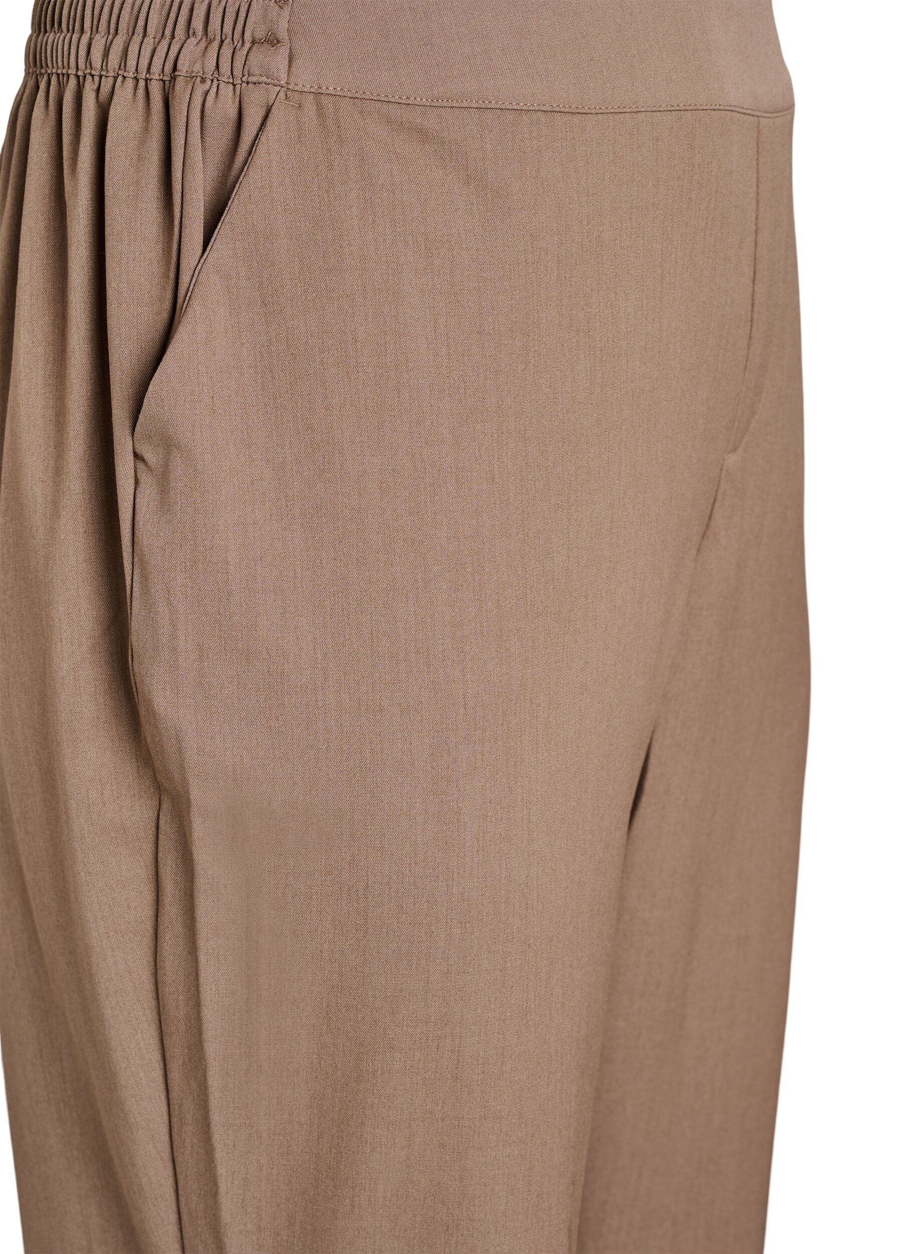 Zizzifashion Loose trousers with high waist, Brown, Packshot image number 2