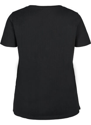 Short-sleeved cotton T-shirt, Black, Packshot image number 1