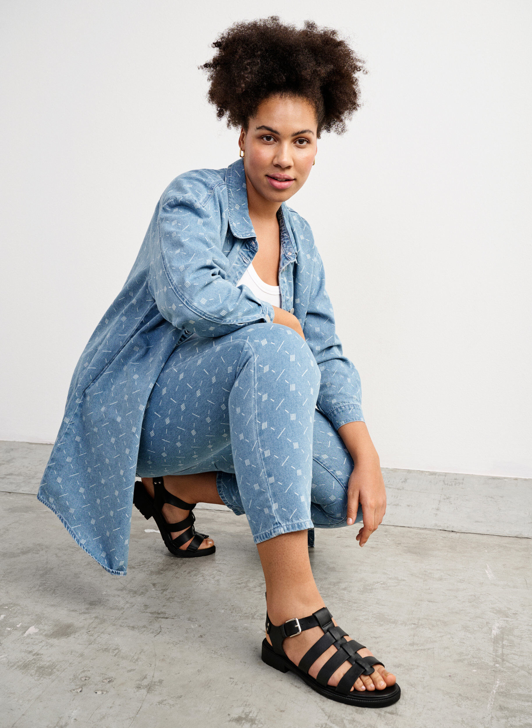 Zizzifashion Wide fit leather sandal, Black, Image image number 0