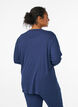 Ribbed night top with long sleeves and buttons, Blue, Model image number 2