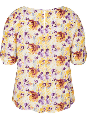 Floral viscose blouse, Flower AOP, Packshot image number 1
