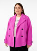Short wool-look coat with pockets, Purple Orchid, Model image number 0