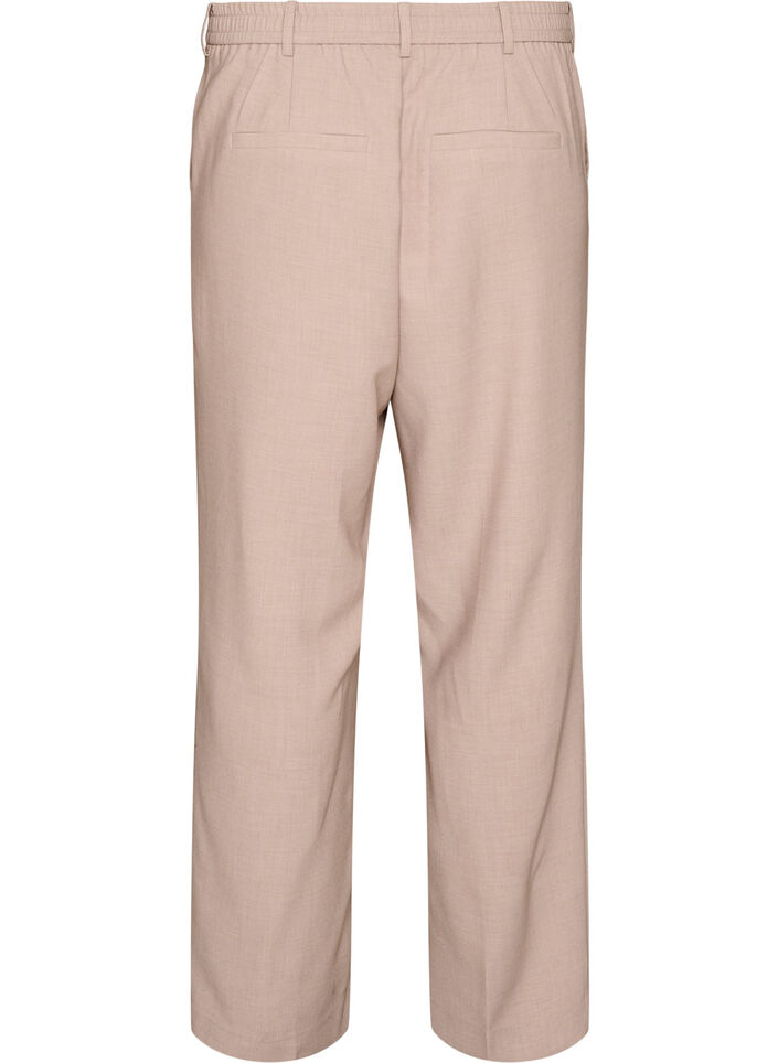 Tailored trousers with a high waist and straight fit, Beige, Packshot