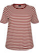 Striped T-shirt with ribbed texture, Red, Packshot image number 0