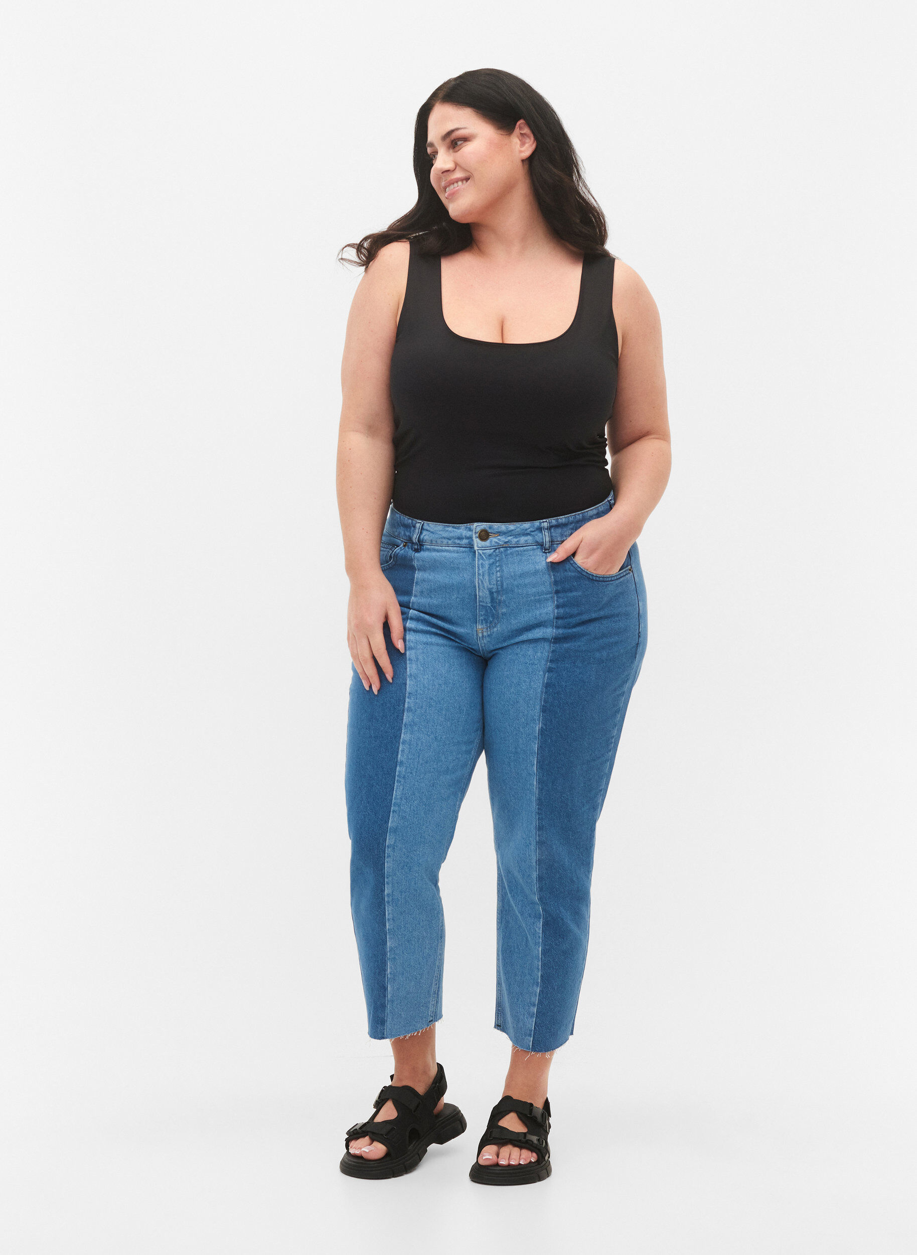 Zizzifashion Stretchy reversible top, Black, Model image number 3