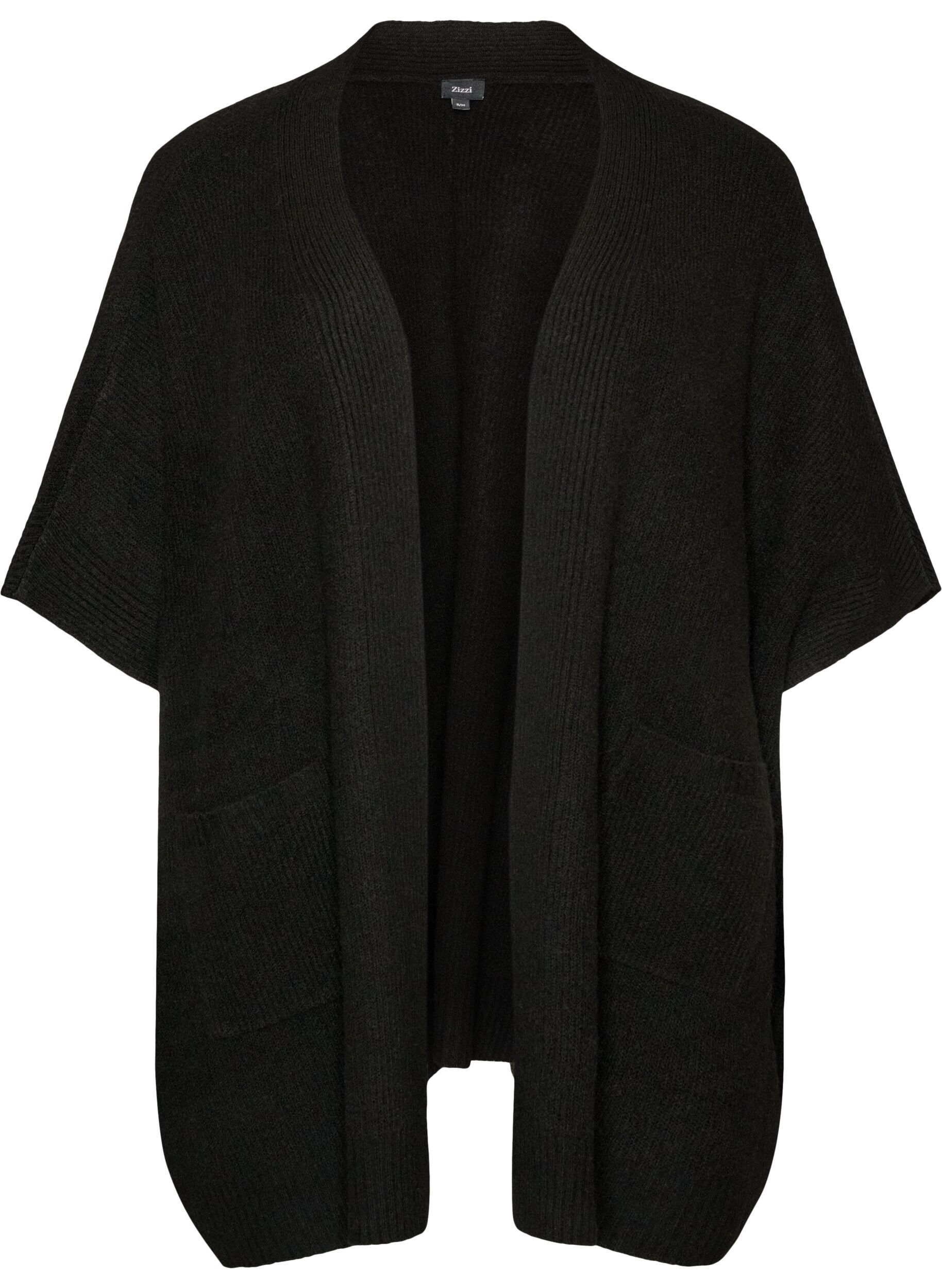 ZizzifashionCardigan with open front and wide sleeves, Black, Packshot image number 0