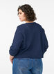 Jersey cardigan with texture and tie front, Blue, Model image number 2