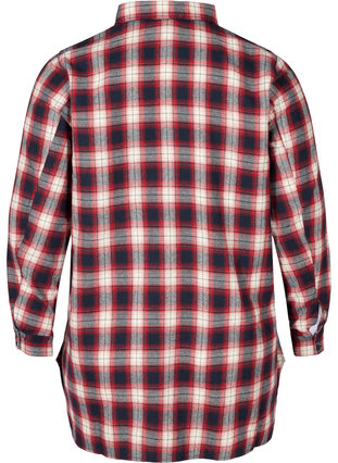Checked shirt with chest pockets, Red checked, Packshot image number 1