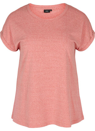 Marled cotton t-shirt, Faded Rose melange, Packshot image number 0