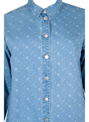 Denim shirt with print, Light blue denim, Packshot image number 2